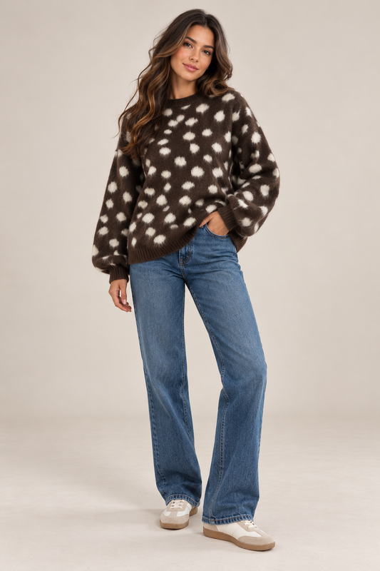 Pullover Bambi Dots Taupe