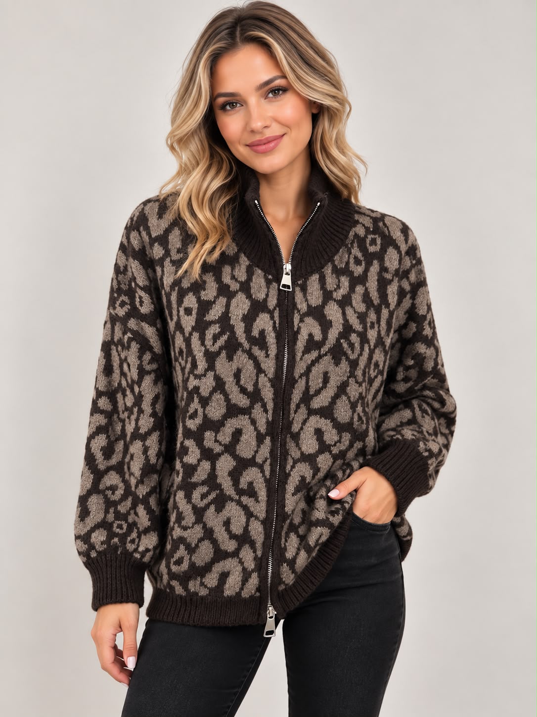 Strickjacke Leo Braun