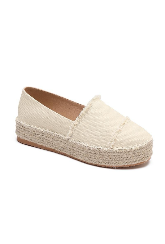 Espadrilles mit dicker Sohle beige