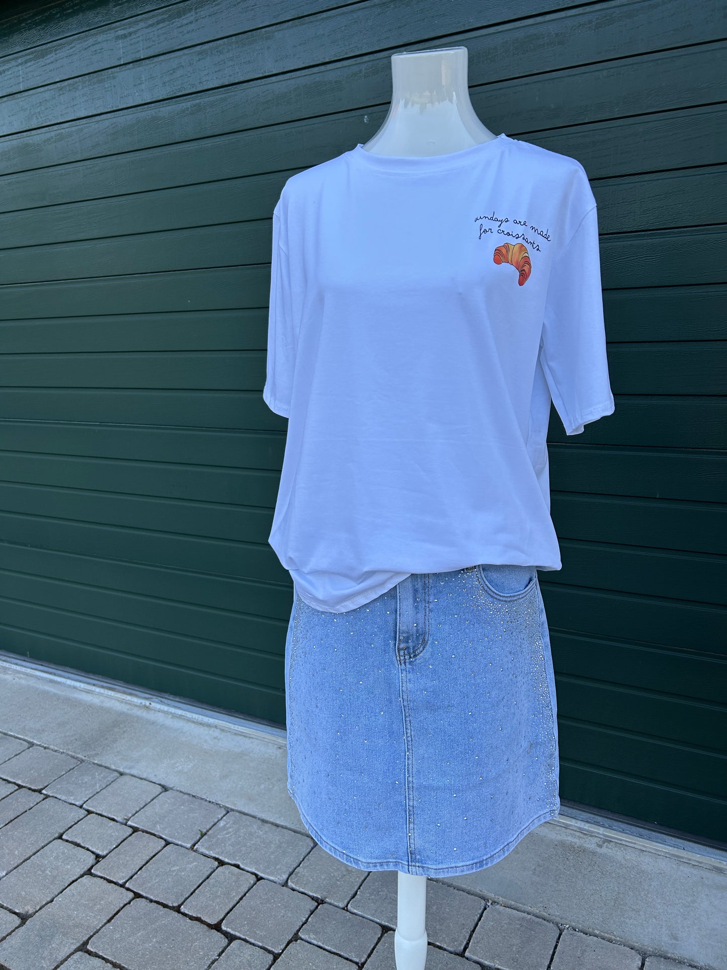 T-Shirt Croissant weiß