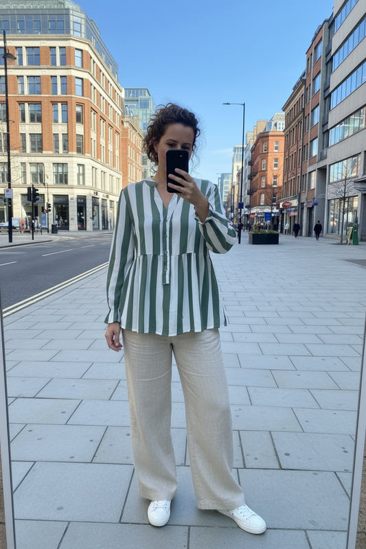 Bluse gestreift grün