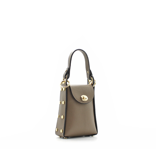 Kleine Tasche Leder Taupe