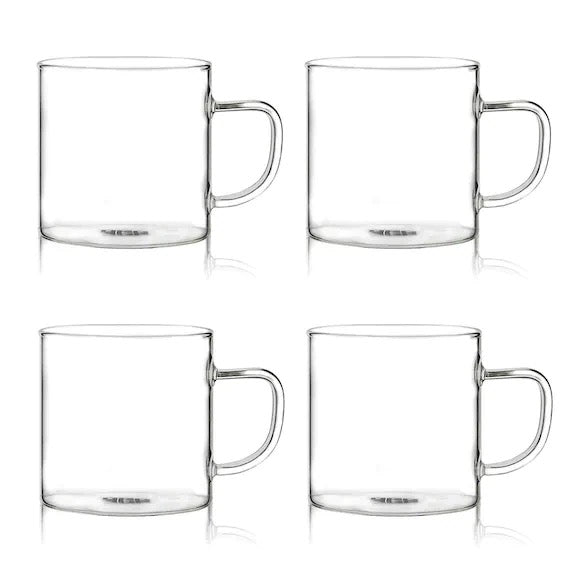 Glasbecher Cappuccino Set 4 Stück aus Borosillikatglas 250 ml