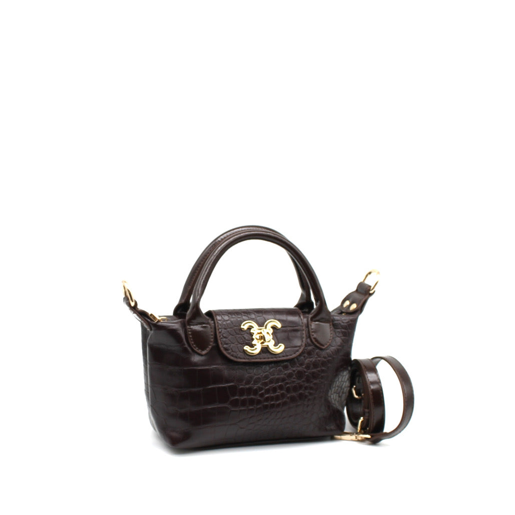 Handtasche Petit Croc marron