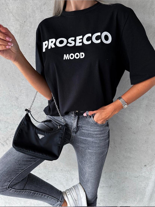 T-Shirt Prosecco schwarz