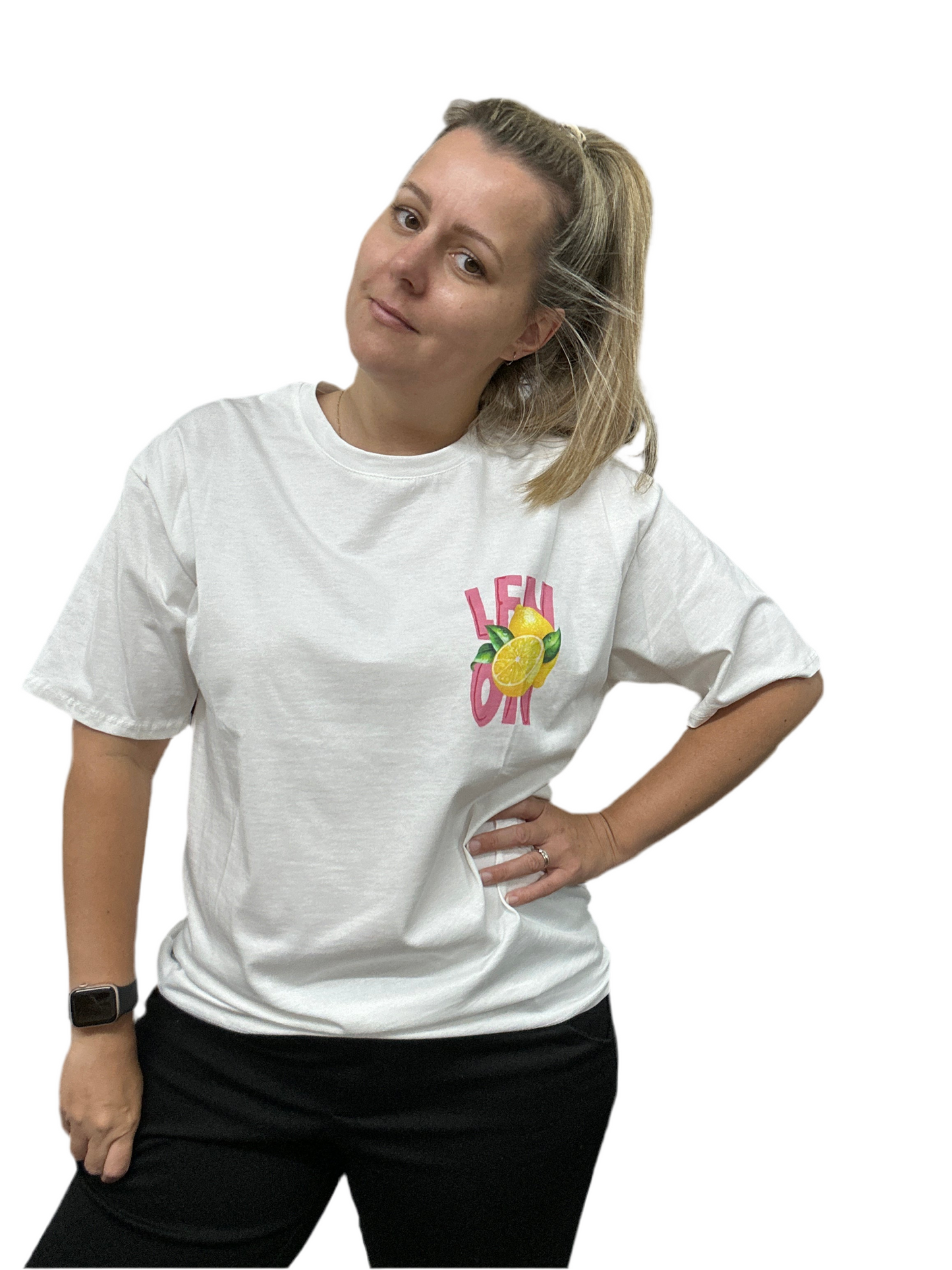 T-Shirt Zitrone weiß