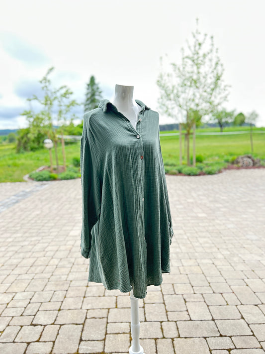 Musselin Kleid Khaki