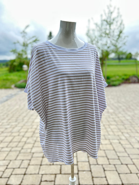 T-Shirt Streifen weiß beige