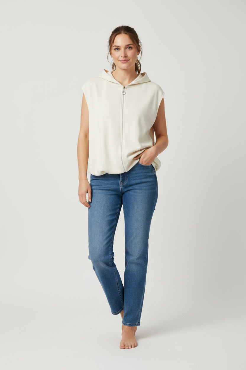 Kapuzenweste Ballon beige