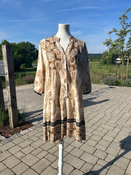 Kleid Paisley Beige