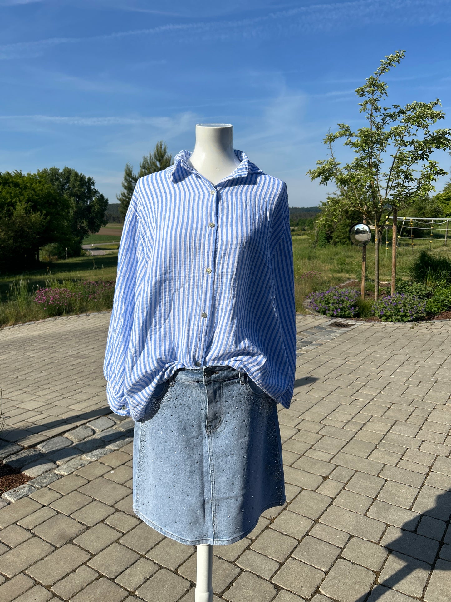 Jeansrock kurz Glitzer