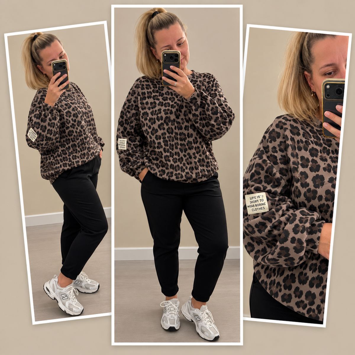 Sweatshirt Leo Schoko Taupe