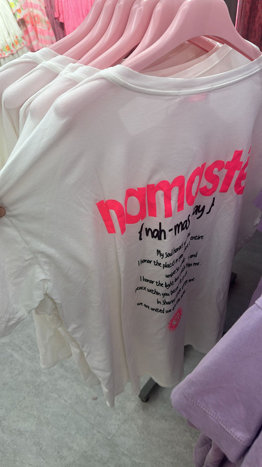 Shirt Namaste weiß