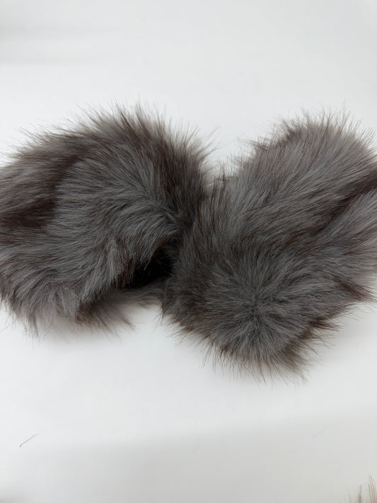 Fellstulpen Handgelenk Beige Dunkelgrau