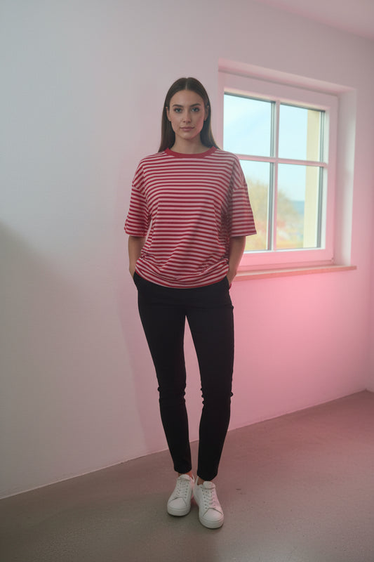 T-Shirt Streifen rosa rot