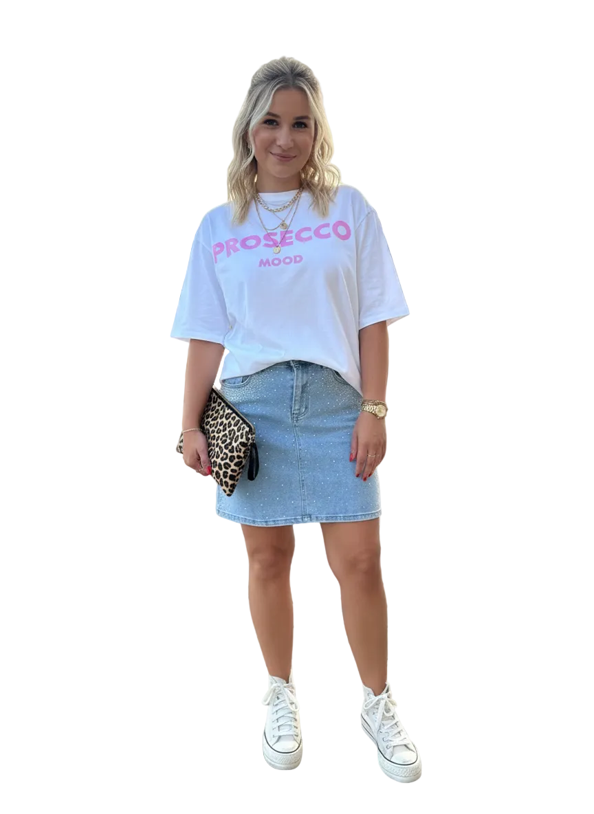 Jeansrock kurz Glitzer