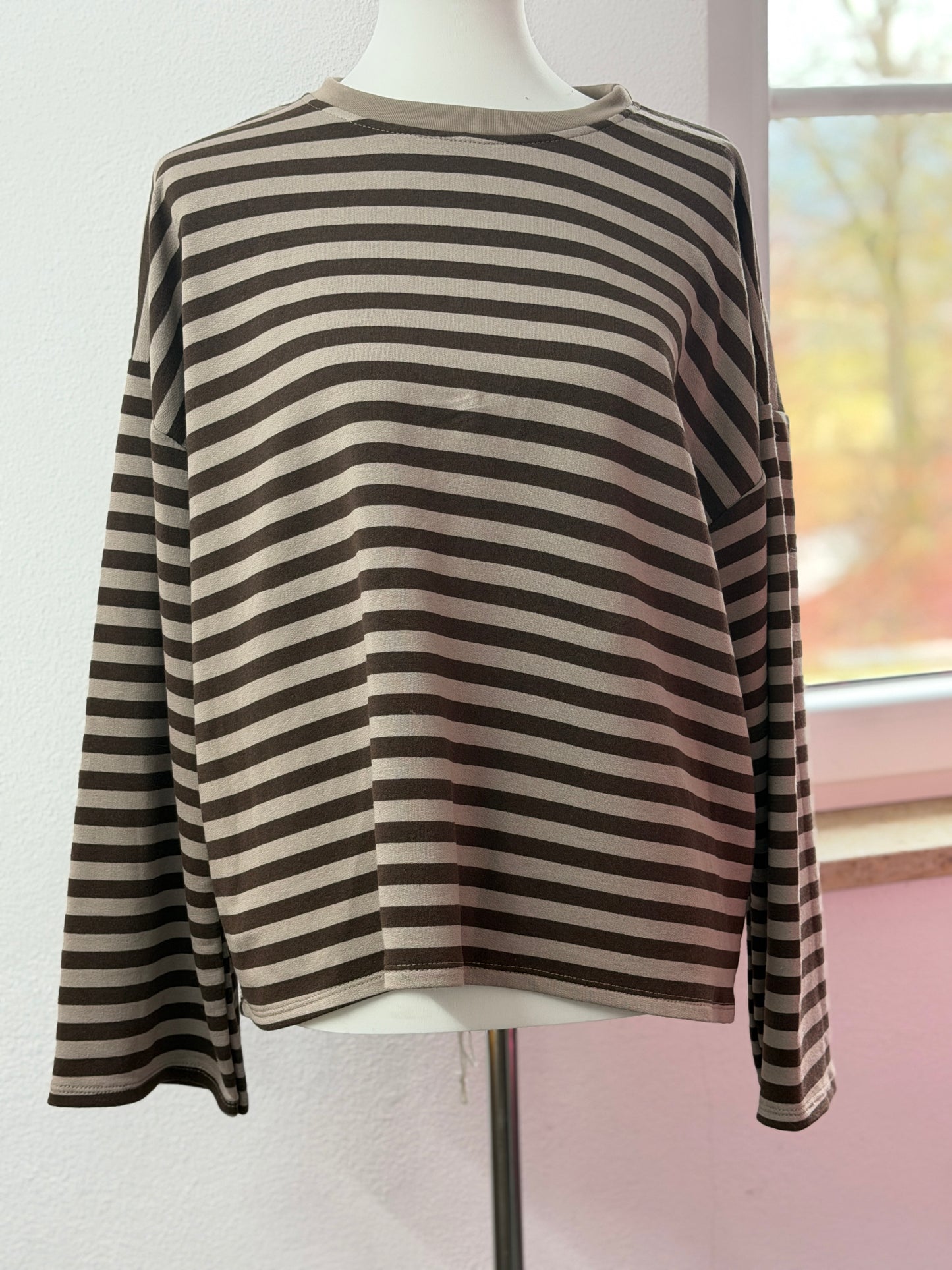 Sweatshirt Pullover Streifen braun