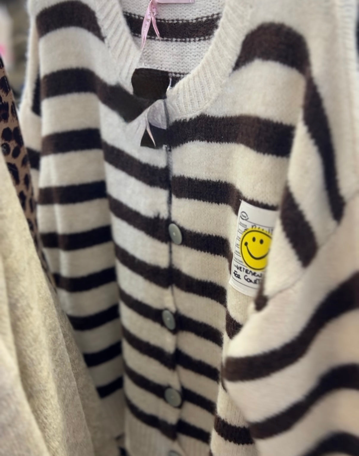 Cardigan Streifen beige braun