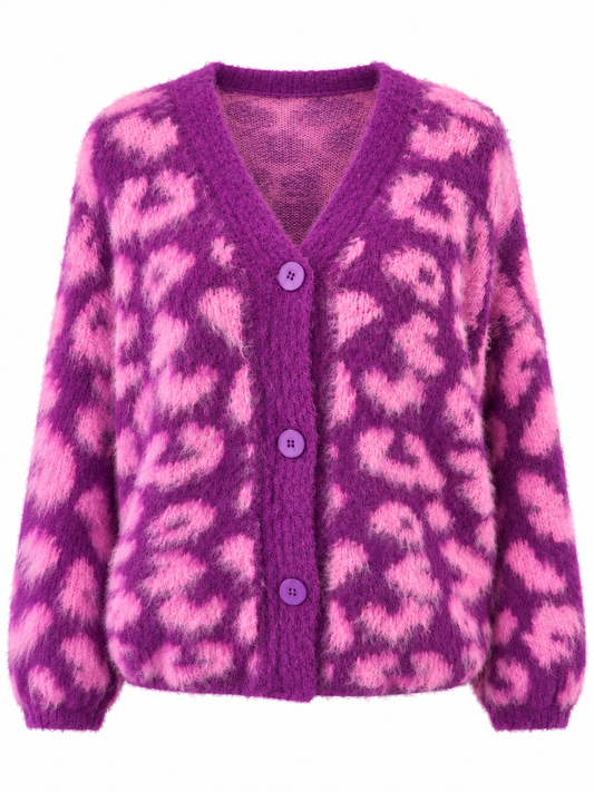 Leo-Cardigan in Pink & Lila