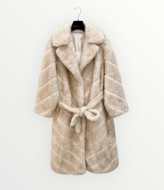 Mantel Fake Fur Beige