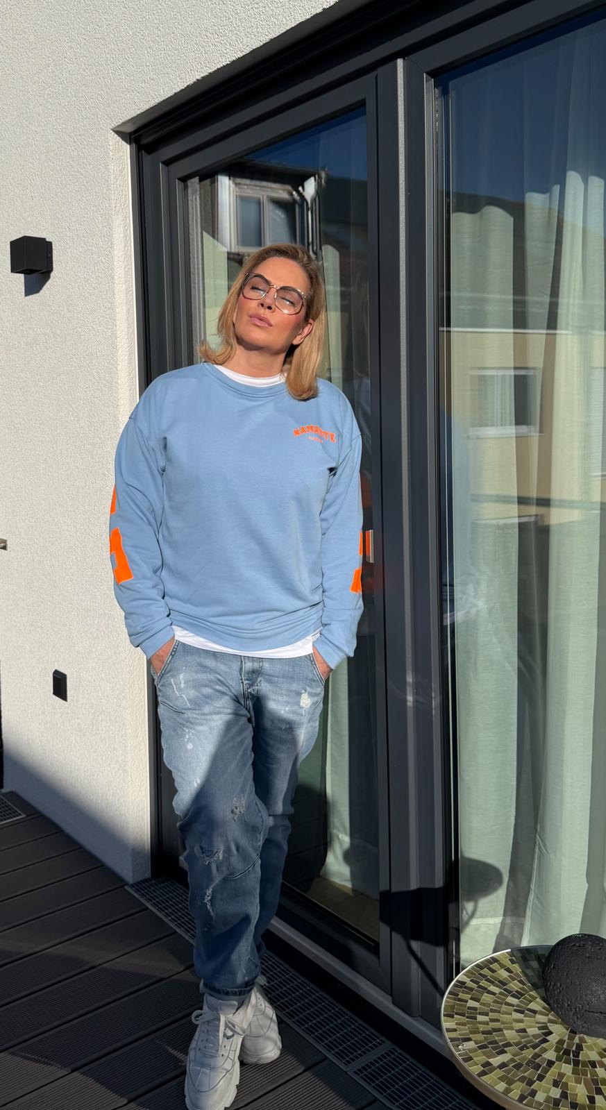 Pullover Namaste blau orange