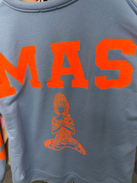 Pullover Namaste blau orange