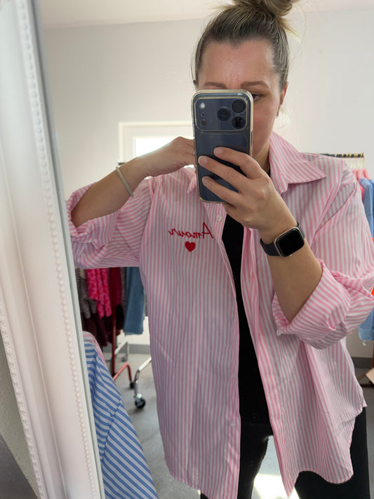 Bluse Amour rosa gestreift