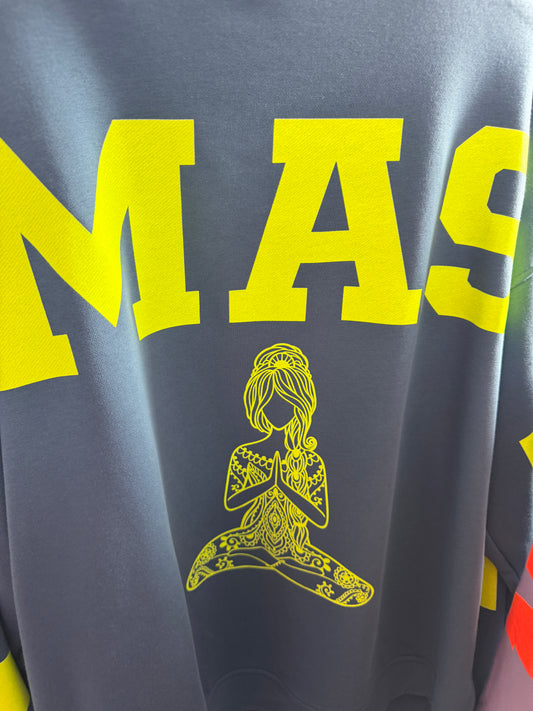 Pullover Namaste blau neon gelb