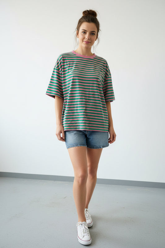 Shirt Streifen rosa grün