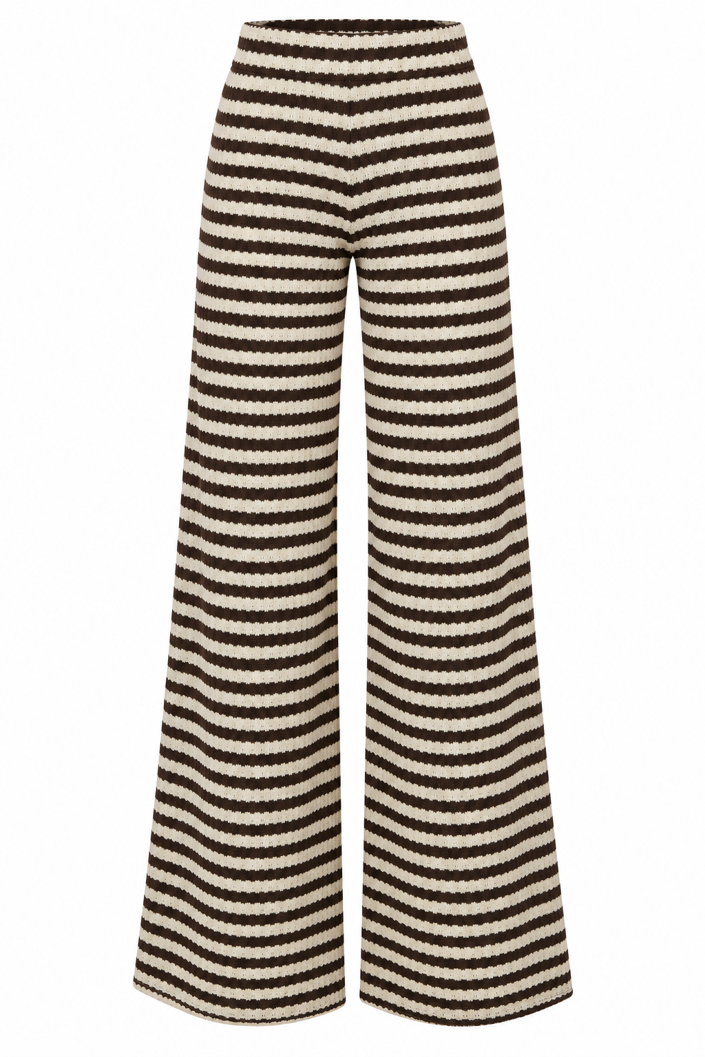 Gestreifte Wide Leg Strickhose