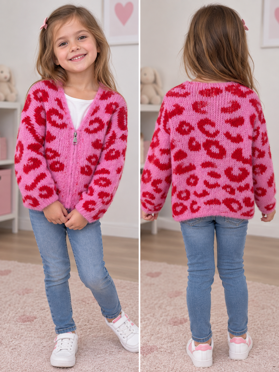 Kids Strickjacke pink