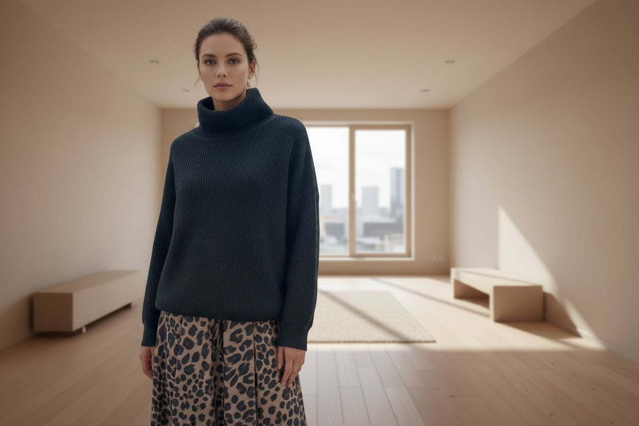 Pullover mit Rollkragen schwarz